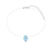 FIRSTXIU Collier, collier simple avec pendentif en opale invisible - Jolie chaîne de clavicule - Bijoux ras du cou, As shown, Métal