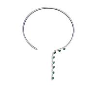 FIRSTXIU Collier, collier tendance émeraude accessoire de bijoux pour femme élégant strass ouvert collier ras du cou pièces déclaration pièces, Circumference 40cm, Cuivre, strass