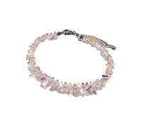 FIRSTXIU Collier de perles de verre scintillantes - Design léger - Polyvalent, confortable et élégant - Ensemble de bijoux en perles de verre scintillantes, H, Comme décrit, Comme décrit.