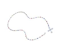 FIRSTXIU Collier élégant avec pendentif en forme de croix en oxyde de zirconium coloré, Zinc