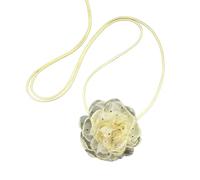 FIRSTXIU Collier, élégant collier fleur de rose simulation de collier collier femme fille clavicule chaîne accrocheur accessoire ras du cou, 9cm, Maille filet