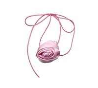 FIRSTXIU Collier, fleurs en soie élégante rose clavicule chaîne automne et hiver pull Collocation délicate chaîne de cou, 100cm flower 5.4cm, Velours