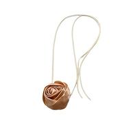FIRSTXIU Collier, fleurs en soie élégante rose clavicule chaîne automne et hiver pull Collocation délicate chaîne de cou, 100cm flower 8-9cm, Velours