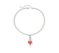 FIRSTXIU Collier gothique avec pendentif en forme de cœur - Longueur réglable - Alliage robuste - Accessoire de bijoux pour les jeunes et les amateurs de mode, 40+7cm, Métal