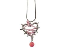 FIRSTXIU Collier gothique punk en os de serpent unique et élégant avec pendentif en forme de cœur pour un usage quotidien, 45cm, Métal