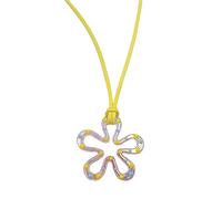 FIRSTXIU Collier ras du cou avec pendentif en forme de fleur en acrylique - Accessoire indispensable pour les femmes avant-gardistes, 44mm, Acrylique