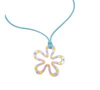FIRSTXIU Collier ras du cou avec pendentif en forme de fleur en acrylique - Accessoire indispensable pour les femmes avant-gardistes, 44mm, Acrylique