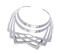 FIRSTXIU Collier ras du cou luxueux métallique ras du cou Edgy bijoux idole costume moderne superposé pour danseur d'idole élégant, taille unique, Comme décrit, Comme décrit.
