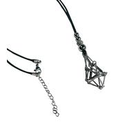 FIRSTXIU Collier réglable en forme de cage de cristal pour pierres naturelles avec pendentif en maille - Bijou unisexe pour homme et femme, 60+5cm, Métal