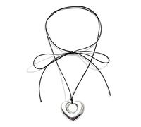 FIRSTXIU Collier, simple creux amour esthétique, collier tendance simple clavicule chaîne femmes filles bijoux mariage fête anniversaire, 15x17mm, Métal