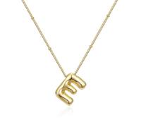 FIRSTXIU Collier, style ballon, collier avec lettre lisse, chaîne en alliage réglable, convient aux femmes jeunes et à la mode, Necklace length 45cm, Métal