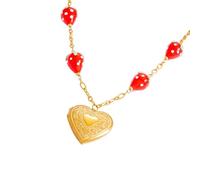 FIRSTXIU Collier tendance avec pendentif fruit en verre pour plus de confort et de polyvalence, adapté pour un usage quotidien ou un événement spécial. Collier tendance pour femme, taille unique