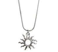 FIRSTXIU Collier, tendance tendance soleil étoile pendentif clavicule chaîne tempérament simple froid réglable collier corde noire, 45+5CM, Métal