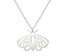 FIRSTXIU Colliers, collier avec pendentif papillon de nuit style punk, chaîne de clavicule pour un usage quotidien, Pendant 2*3cm, chain length 45+5cm, Métal