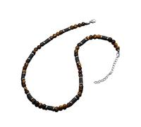 FIRSTXIU Colliers, collier de perles fait à la main, collier en pierre naturelle, bijoux tendance pour femme, cadeau pour les amateurs de mode, See dimensional drawing, Pierre volcanique + pierre