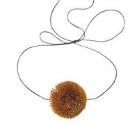 FIRSTXIU Colliers, collier rétro exagéré long collier corde avec pendentif boules, bijoux de cou uniques et tendance pour filles, As shown, Boule de cheveux, fil de cire