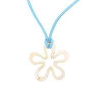 FIRSTXIU Colliers, collier simple avec pendentif en forme de fleur creuse, collier tendance, collier de clavicule, joli collier ras du cou, chaîne ras du cou, bijou déclaration, 45+5cm Pendant 4.4cm