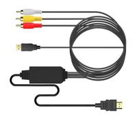 FIRSTXIU Convertisseur analogique vers numérique HdTV avec synchronisation musicale et vidéo, prend en charge la sortie 720p 1080p pour moniteur PC RCA vers câble convertisseur HDMI