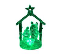 FIRSTXIU Crèche de Noël Décoration d'intérieur avec lumière LED colorée Décoration de Noël Figurine catholique Statue Sainte Famille Cadeau Nouvel An