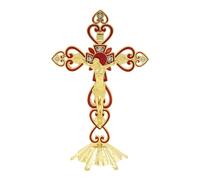 FIRSTXIU Crucifix debout Figurines chrétiennes sur croix, sculpture de table en alliage pour bureau, décoration de maison, cadeau