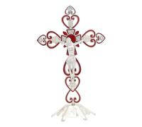 FIRSTXIU Crucifix debout Figurines chrétiennes sur croix, sculpture de table en alliage pour bureau, décoration de maison, cadeau