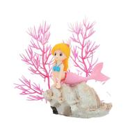 FIRSTXIU Délicate Fille Blond Paysage Cave Cachette Terrarium Cachettes Crevettes Statue Aquariums Habitat Décors Résine Aquariums Décorations