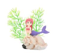 FIRSTXIU Délicate Fille Blond Paysage Cave Cachette Terrarium Cachettes Crevettes Statue Aquariums Habitat Décors Résine Aquariums Décorations