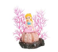 FIRSTXIU Délicate Fille Blond Paysage Cave Cachette Terrarium Cachettes Crevettes Statue Aquariums Habitat Décors Résine Aquariums Décorations