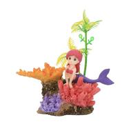 FIRSTXIU Délicate Fille Blond Paysage Cave Cachette Terrarium Cachettes Crevettes Statue Aquariums Habitat Décors Résine Aquariums Décorations