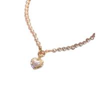 FIRSTXIU Élégant collier avec pendentif à pompons avec perles d'imitation - Accessoire de mode pour femme tendance - Style vintage, Métal