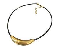 FIRSTXIU Élégant collier en acier titane pour femme, collier réglable en cordon en cuir, parfait pour un usage quotidien et toutes les occasions, Acier titane