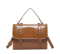 FIRSTXIU Élégant petit sac carré pour femme avec sangle réglable en PU sac à bandoulière pour un usage quotidien et un événement social, à la mode pour femmes, marron, One Size