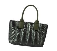 FIRSTXIU Élégant sac à bandoulière matelassé pour femme, grand sac à main rembourré en duvet de coton doux avec plusieurs poches pour un usage quotidien décontracté, Vert, One Size