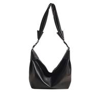 FIRSTXIU Élégant sac à bandoulière multifonction en cuir PU pour le travail, les trajets et les voyages avec sangle réglable, grand sac à bandoulière en cuir PU, Noir , One Size