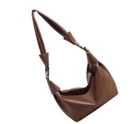 FIRSTXIU Élégant sac à bandoulière multifonction en cuir PU pour le travail, les trajets et les voyages avec sangle réglable, grand sac à bandoulière en cuir PU, marron, One Size