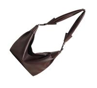 FIRSTXIU Élégant sac à bandoulière multifonction en cuir PU pour le travail, les trajets et les voyages avec sangle réglable, grand sac à bandoulière en cuir PU, café, One Size