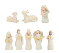 FIRSTXIU Élégante crèche de Noël en résine symbolisant le lien entre la religion et l'artisanat