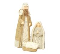 FIRSTXIU Élégante figurine de crèche de Noël imitation tricot Styles texture résines statues ornements saisonniers décoration de table