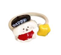 FIRSTXIU Ensemble de bagues ouvertes réglables en alliage pour couples, motif animal de dessin animé, chien, chat, idée cadeau pour usage quotidien, taille unique, Comme décrit, Comme décrit.