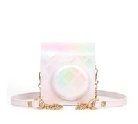 FIRSTXIU Étui de protection en cuir PU avec sangles amovibles pour appareil photo Mini12 Instants, blanc