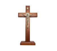 FIRSTXIU Figurine en bois en forme de croix - Décoration de fête - Fournitures d'artisanat en bois pour église, méditation, prière, cadeau de ménage