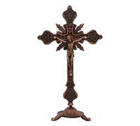 FIRSTXIU Figurine vintage en métal pour croix Jésus Crucifié Art catholique Chrétien Statue pour la maison, la chambre à coucher, le salon, la voiture, décoration religieuse