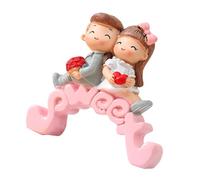 FIRSTXIU Figurines de couple miniatures romantiques en résine pour décoration de gâteau de Saint-Valentin, voiture, tableau de bord et décoration d'intérieur