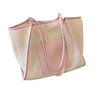 FIRSTXIU Grand sac à main élégant en maille creuse pour femme, léger pour voyage, piscine, salle de sport, rose, Reference size chart