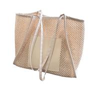 FIRSTXIU Grand sac à main élégant en maille creuse pour femme, léger pour voyage, piscine, salle de sport, blanc, Reference size chart