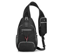 FIRSTXIU Grand sac de poche poitrine pour homme Sacs à dos bandoulière en nylon Sacs à dos décontractés Sacs à dos d'extérieur Grand sac à dos décontracté en nylon Bandoulière épaule, Noir , One Size