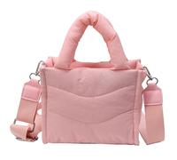 FIRSTXIU Grand sac matelassé pour femme, sac à bandoulière léger et spacieux, idéal pour les voyages ou le travail, rose, Taille unique