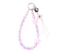 FIRSTXIU Lanière tendance en acrylique pour téléphone portable - Élégant pendentif en perles colorées - Chaîne de poignet anti-perte - Porte-clés de voiture avec design perlé, taille unique, Comme