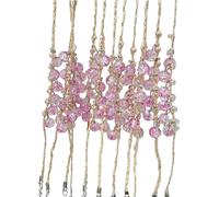 FIRSTXIU Lot de 12 bracelets tressés à la main pour couple - Corde réglable - Cristal artificiel - Pendentif rond - Bijoux