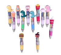 FIRSTXIU Lot de 12 stylos à bille rétractables multicolores pour enfant, 4 couleurs en 1